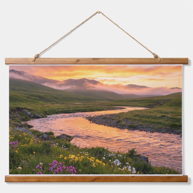 Sunset River Panorama – Nature Poster & Tapestry (Front)