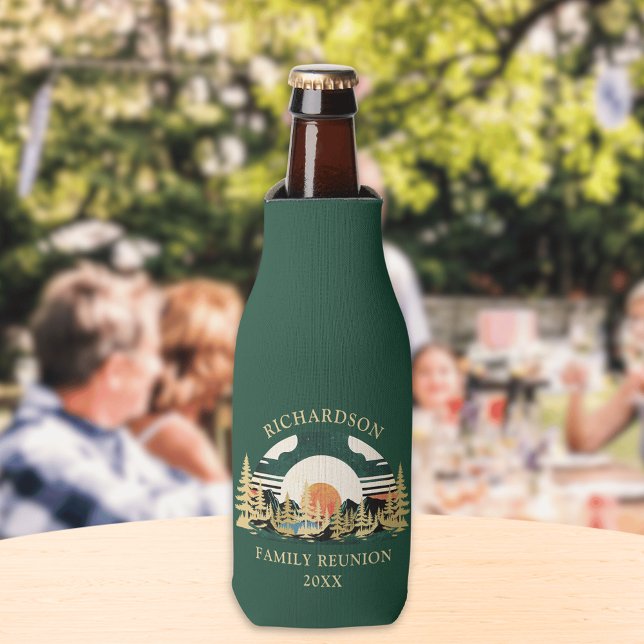 Sunset Road Trip Custom Green Family Reunion Bottle Cooler (Creator Uploaded)