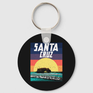 Sunset Rock Bridge Santa Cruz Beach Cali Key Ring
