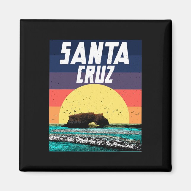Sunset Rock Bridge Santa Cruz Beach Cali  Magnet (Front)