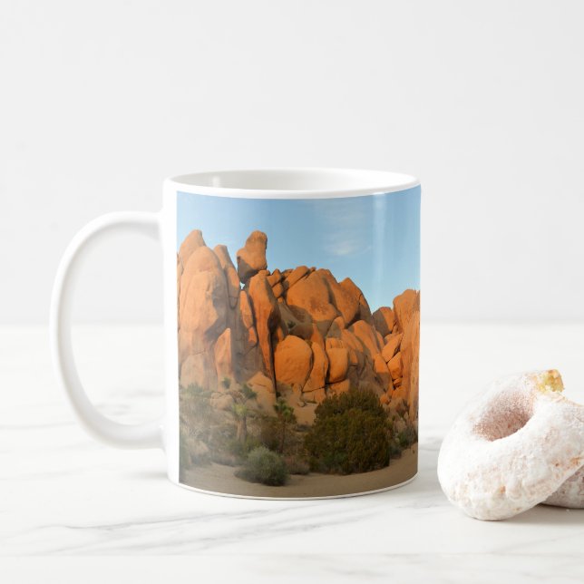 Sunset Rocks at Joshua Tree Coffee Mug (With Donut)