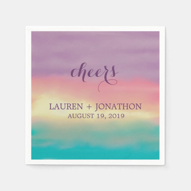 Sunset Romance | Wedding Napkin (Front)