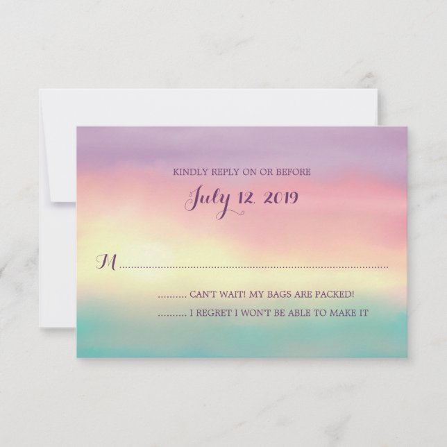 Sunset Romance | Wedding RSVP (Front)