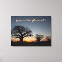 Sunset romantic moment Sacred Baobabs photo text 