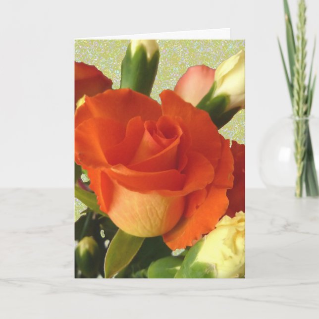'Sunset' Rose Card (Front)