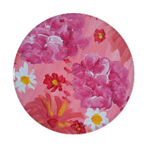 Sunset Rose Floral Coaster Set
