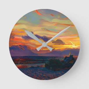 SUNSET ROUND CLOCK