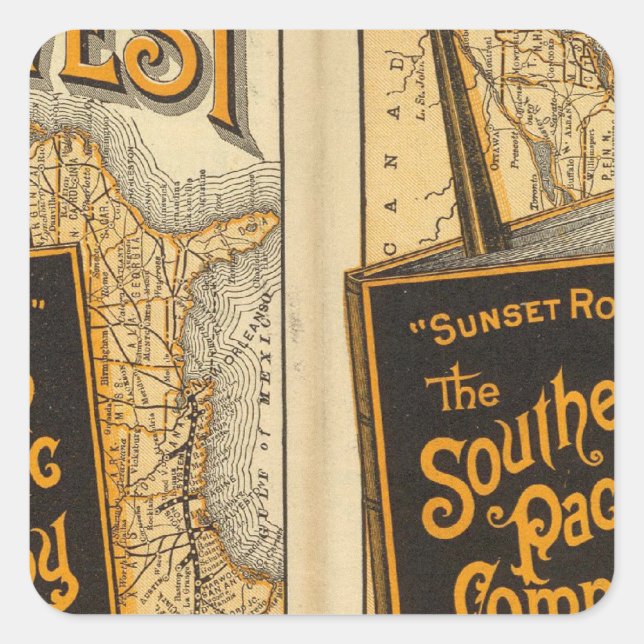 Sunset Route Square Sticker (Front)