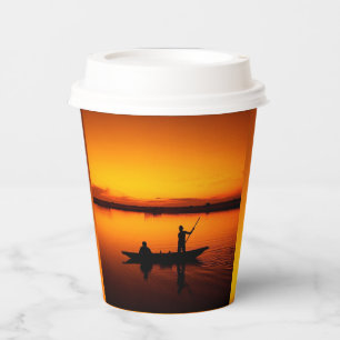 Sunset, Rowing Boat Silhouette-16497 Paper Cups