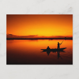 Sunset, Rowing Boat Silhouette-16497 Postcard