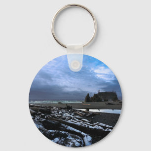 Sunset Ruby Beach Olympic National Park Key Ring