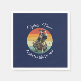 Sunset rum skeleton Party Pirate Napkin