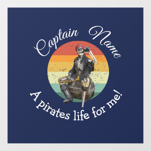 Sunset Rum Skeleton Party Pirate  Window Cling