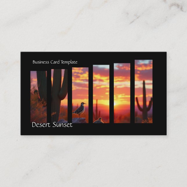 Sunset Saguaro Cactus - Desert Arizona Business Ca Business Card (Front)