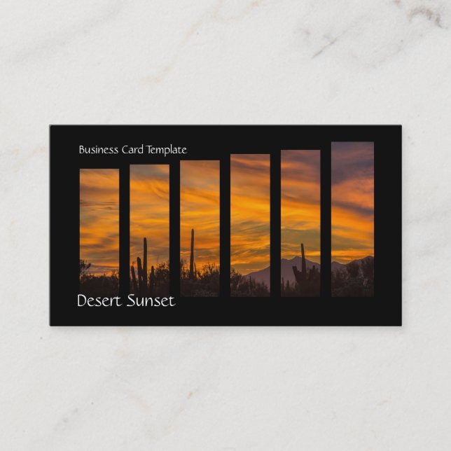 Sunset Saguaro Cactus - Desert Arizona Business Card (Front)