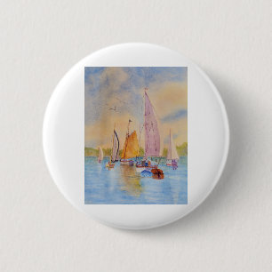 sunset sail 6 cm round badge