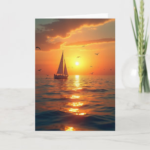 Sunset Sail Fathers Day Card