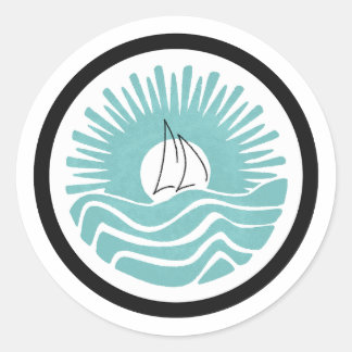 Sunset Sail in Teal Sticker