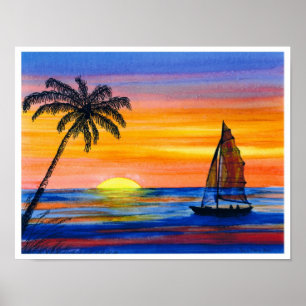 Sunset Sail Poster
