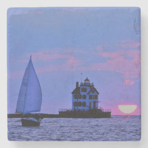Sunset Sail Stone Coaster