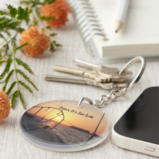 Sunset Sailboat Double Sided Key Ring