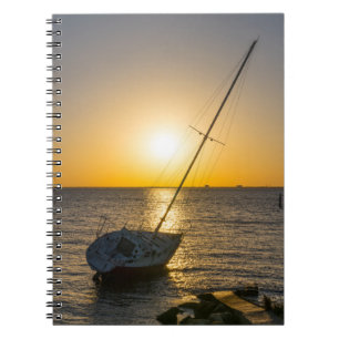 Sunset Sailboat Shipwreck Gulf Breeze FL Notebook
