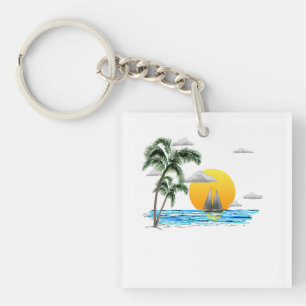 Sunset Sailing Key Ring