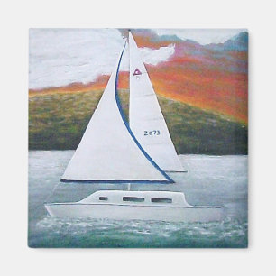 sunset sailing magnet