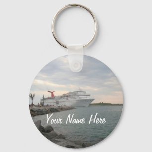 Sunset Sailing Pretty Personalised Key Ring