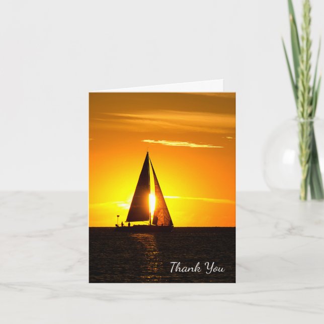 Sunset Sailing Thank You Card (Front)