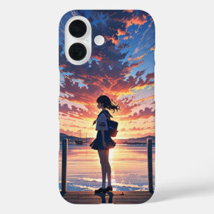 Sunset Sailor Girl iPhone 16 Case
