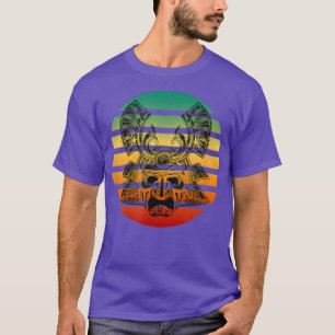 Sunset Samurai Warrior Oni Mask Captured Within Su T-Shirt