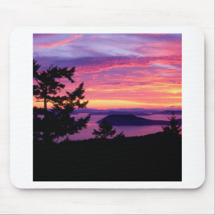 Sunset San Juan Islands At Puget Sound Mouse Mat