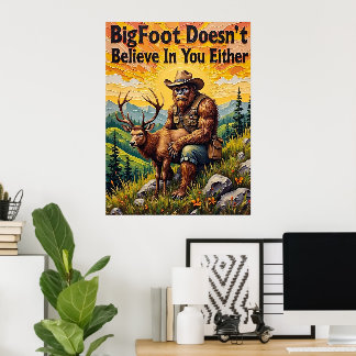 Sunset Sanctuary: Sasquatch and the Fawn Poster
