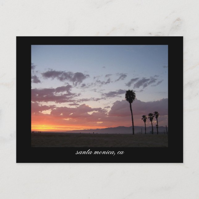 sunset : santa monica, ca postcard (Front)