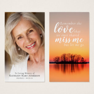 Sunset Saying Photo Memorial Prayer Card