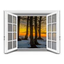 Sunset Scene Fake Window View 3D