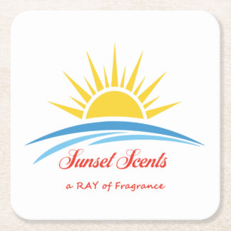 Sunset Scents Logo Coster Square Paper Coaster