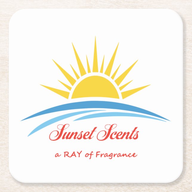 Sunset Scents Logo Coster Square Paper Coaster (Front)