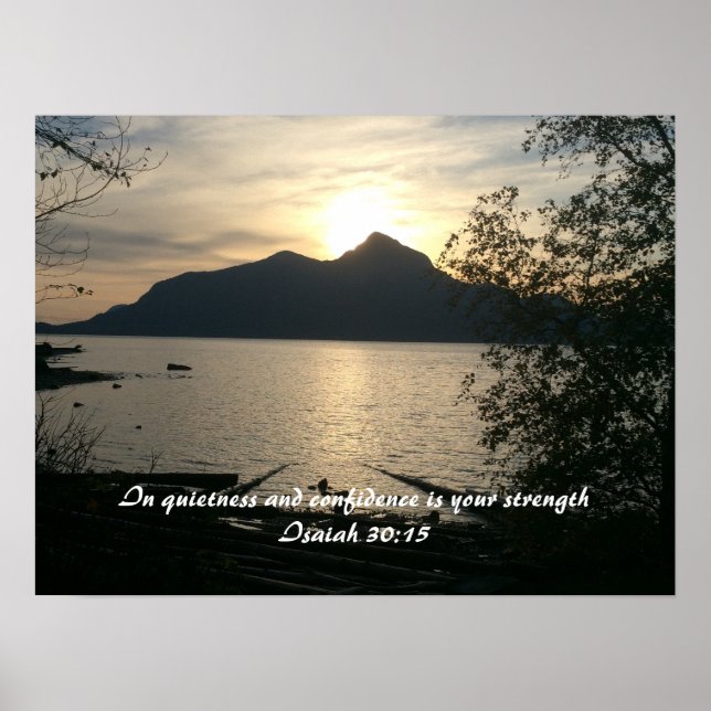 Sunset Scripture on Quietness Poster (Front)