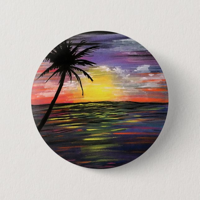 Sunset Sea 6 Cm Round Badge (Front)