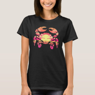 Sunset Sea Animal Seafood Summer Beach Crab T-Shirt