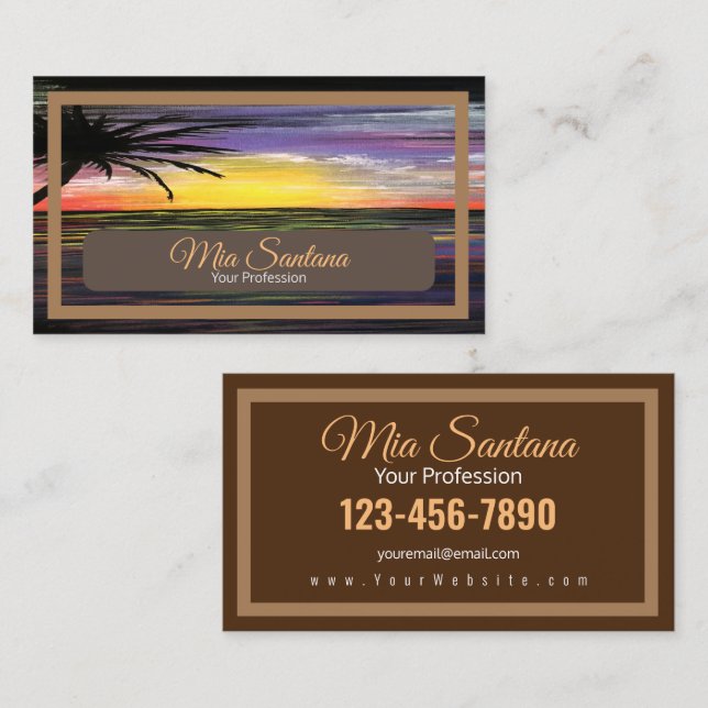 Sunset Sea Business Card (Front/Back)