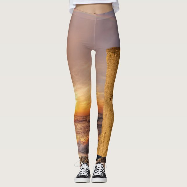 Sunset Sea cliff Leggings (Front)