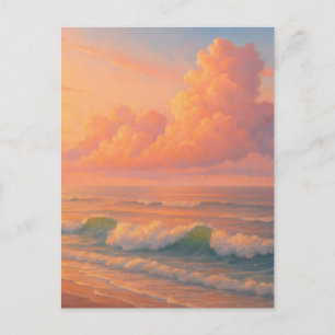 Sunset Sea Cloud - Pastel Painting Style Postcard