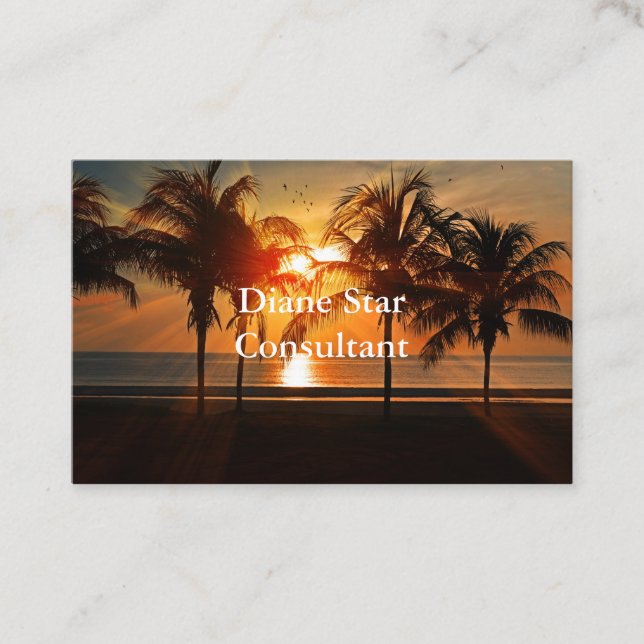 Sunset Sea Design Business Card (Front)