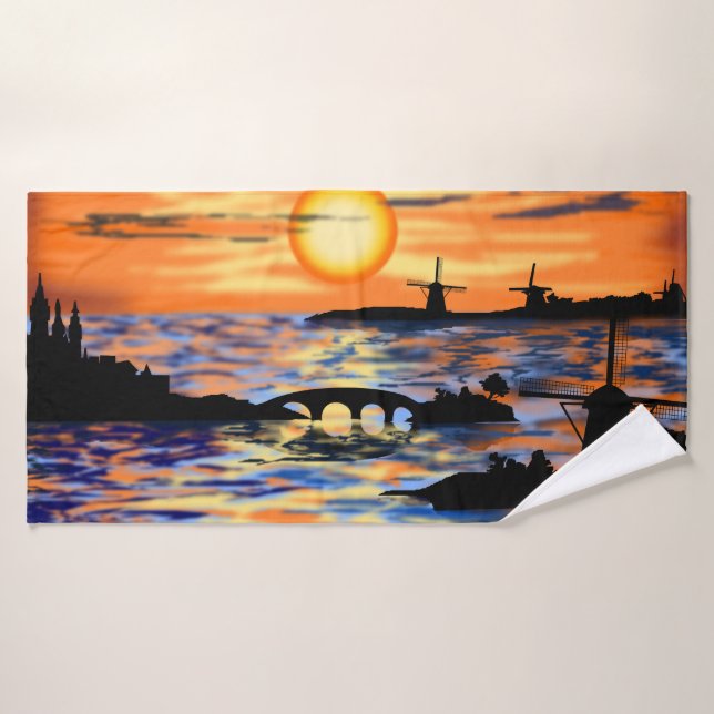 Sunset Sea Landscape Bath Towel (Bath Towel)