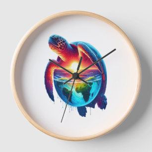 Sunset Sea Turtle Clock