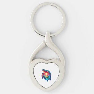 Sunset Sea Turtle Key Ring