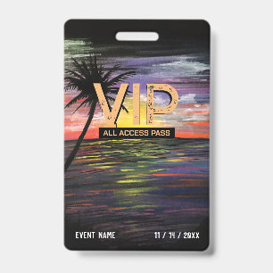 Sunset Sea VIP Badge ID Badge